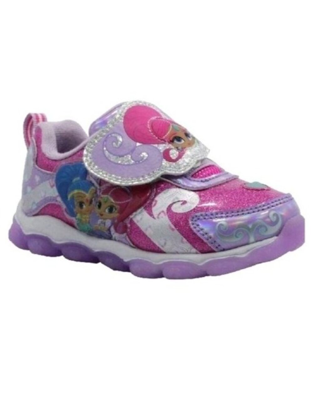 Nickelodeon Shimmer & Shine Kids Size 12 Shoes Light-Up Sparkly Sneakers